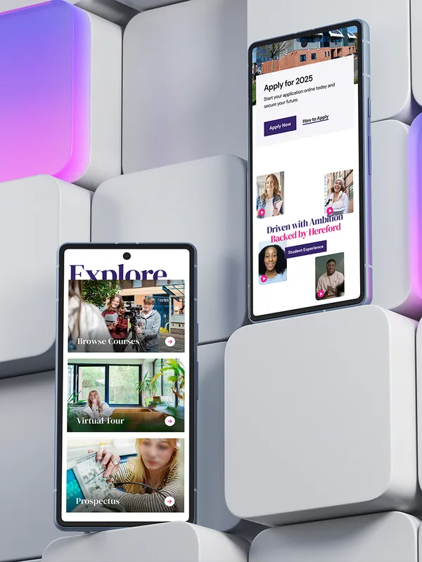 Hereford Website on an mobile device