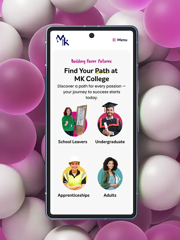 MKC college website on Mobile