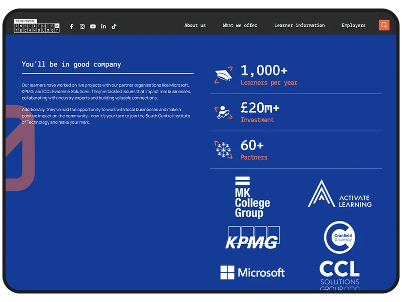 College Website on Mobile device