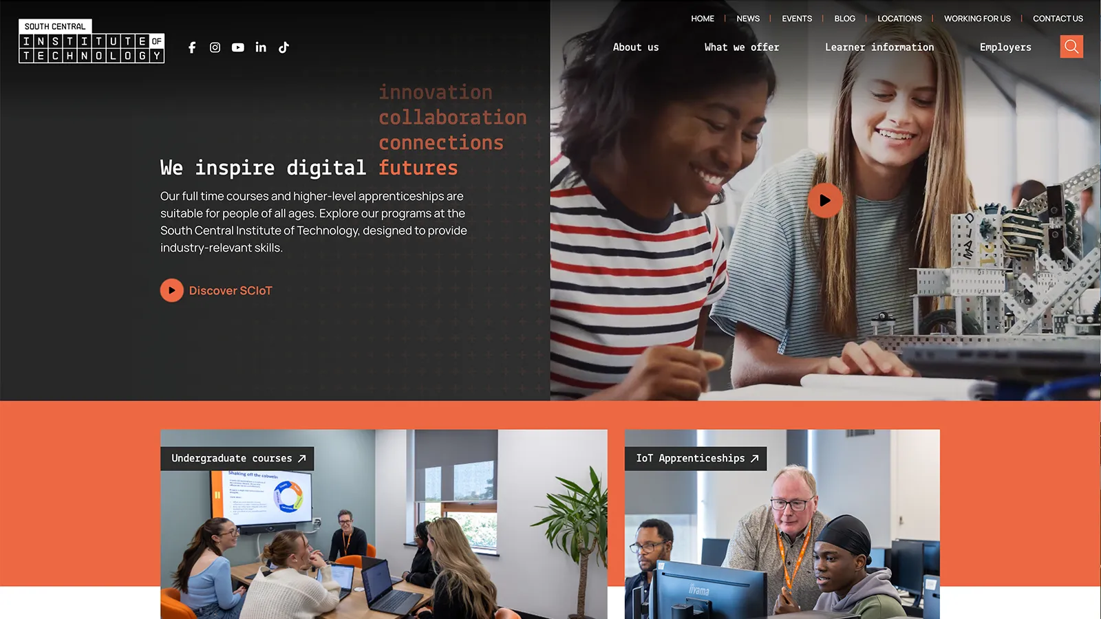 College Website on Mobile device