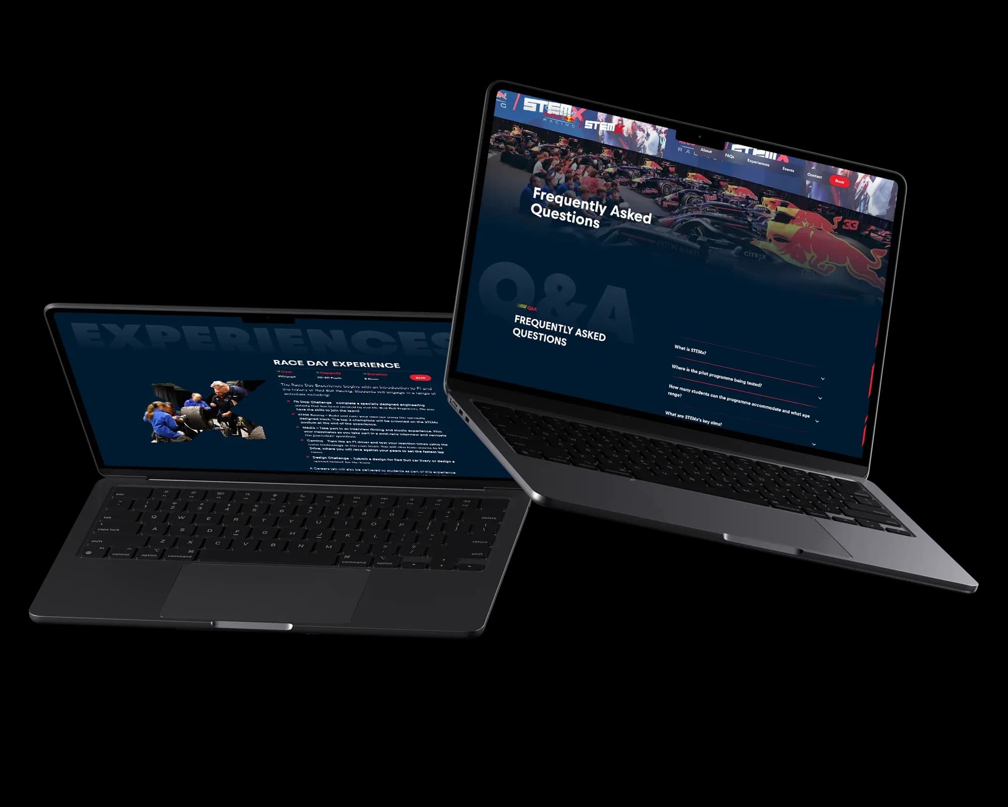 Laptop showing website