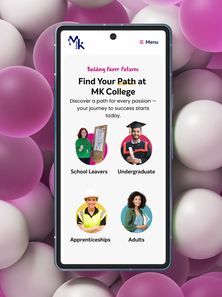 MKC college website on Mobile
