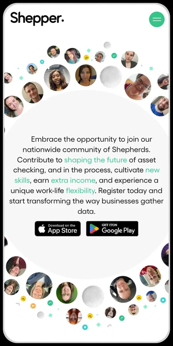 Shepper Website on Mobile Device