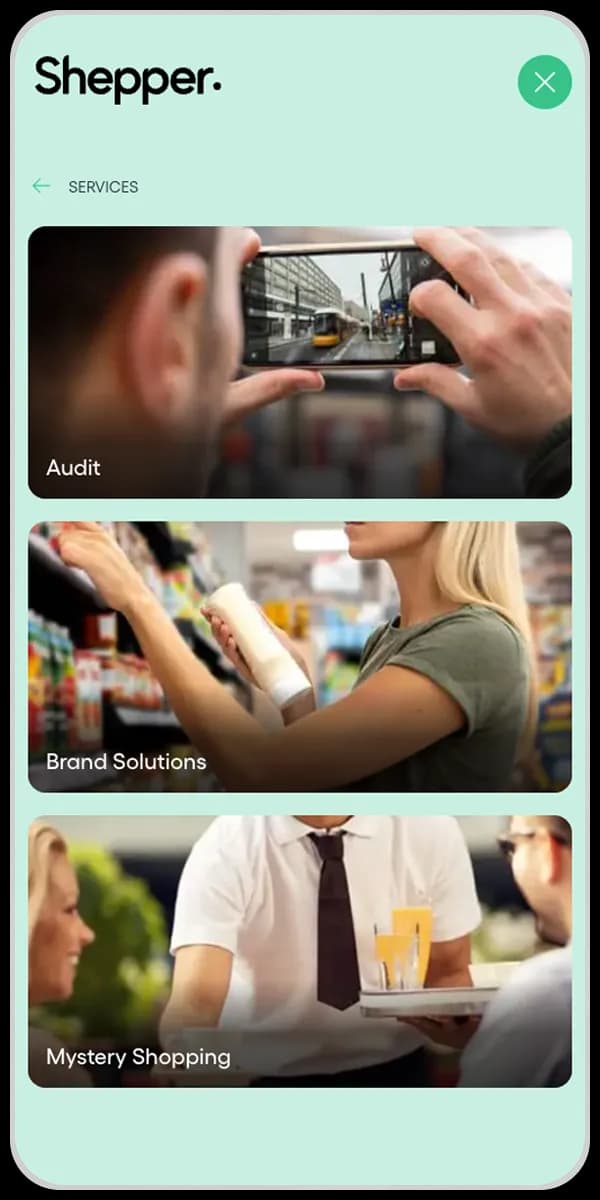 Shepper Website on Mobile Device