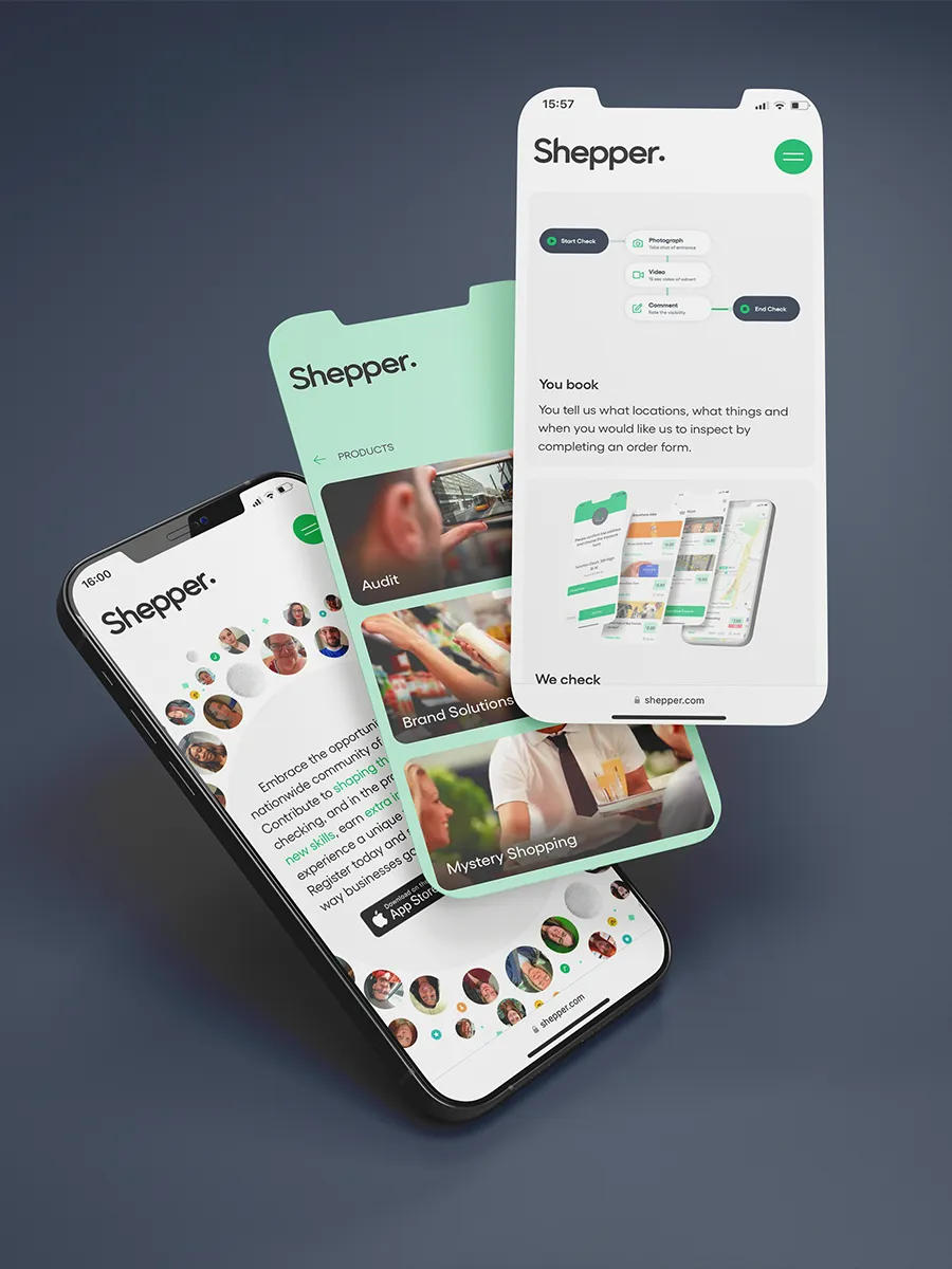 Shepper Website on Mobile Device