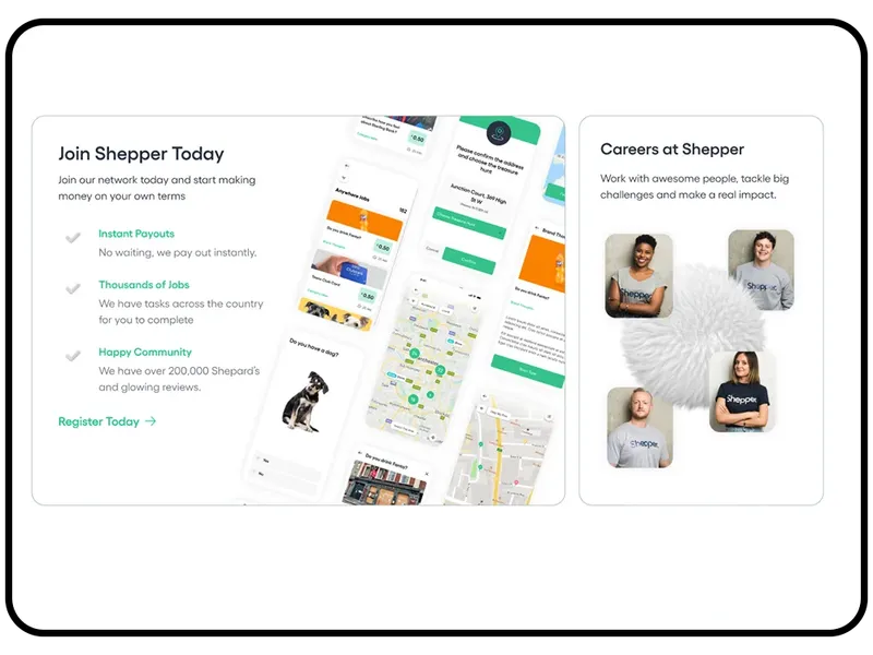 Shepper Website on Mobile Device