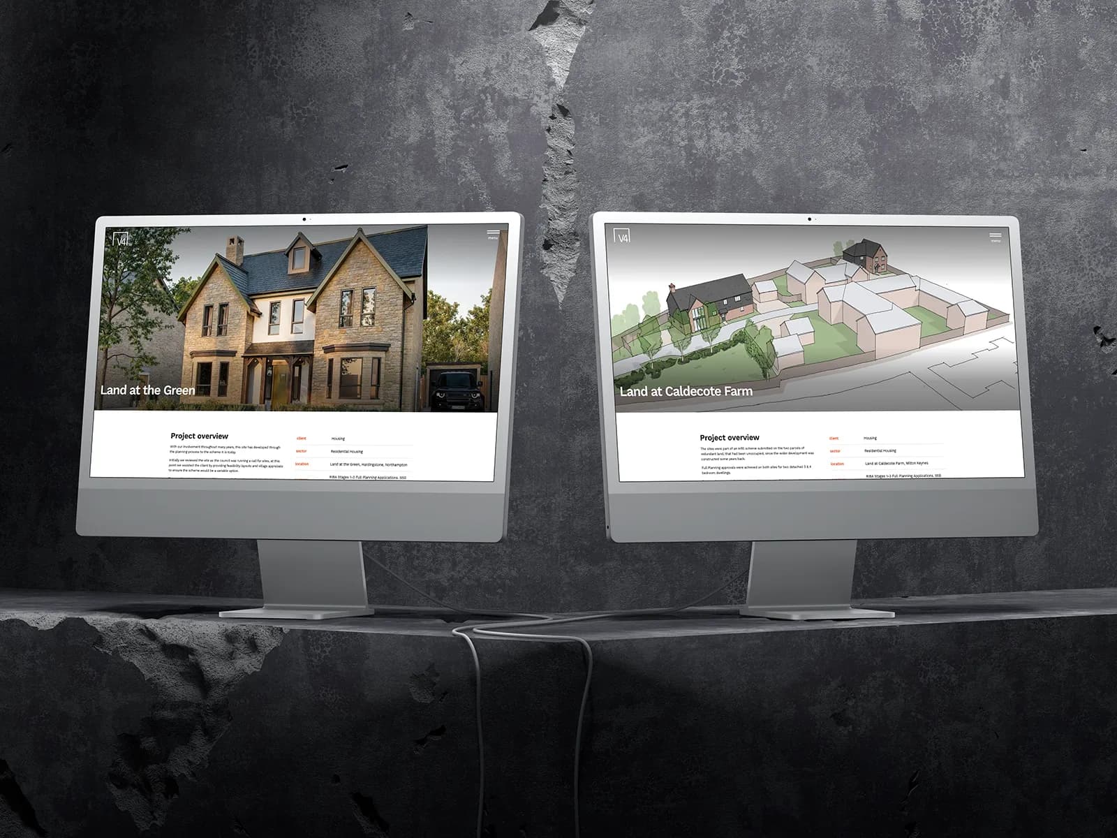 V4 Architects Website Mockup